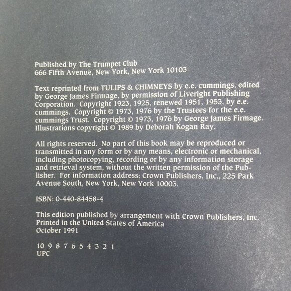 Hist Whist by E.E. Cummings Trumpet Special Edition (1991, PB) Tulips & Chimneys - Picture 2 of 11